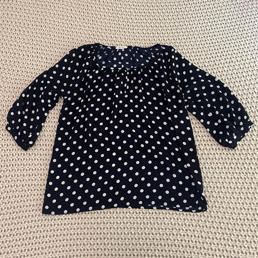 Navy Polka Dot Top